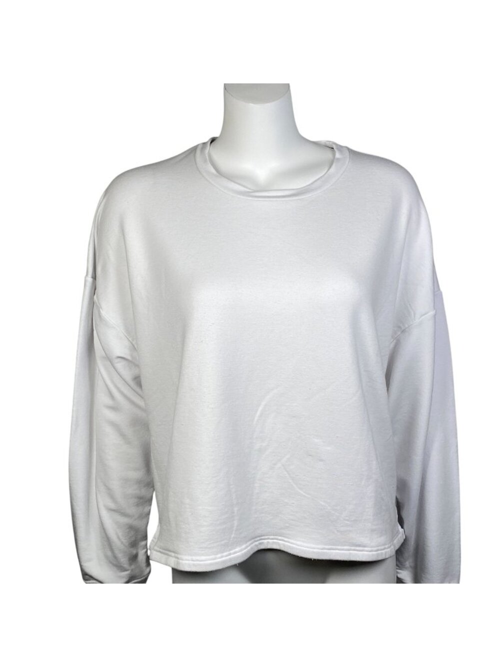 Fabletics White Oversized Sweatshirt Womens XL White Long Sleeve Crewneck